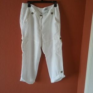 White linen pants